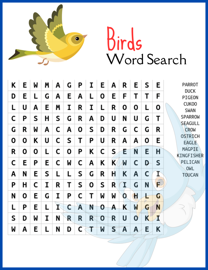 word search birds